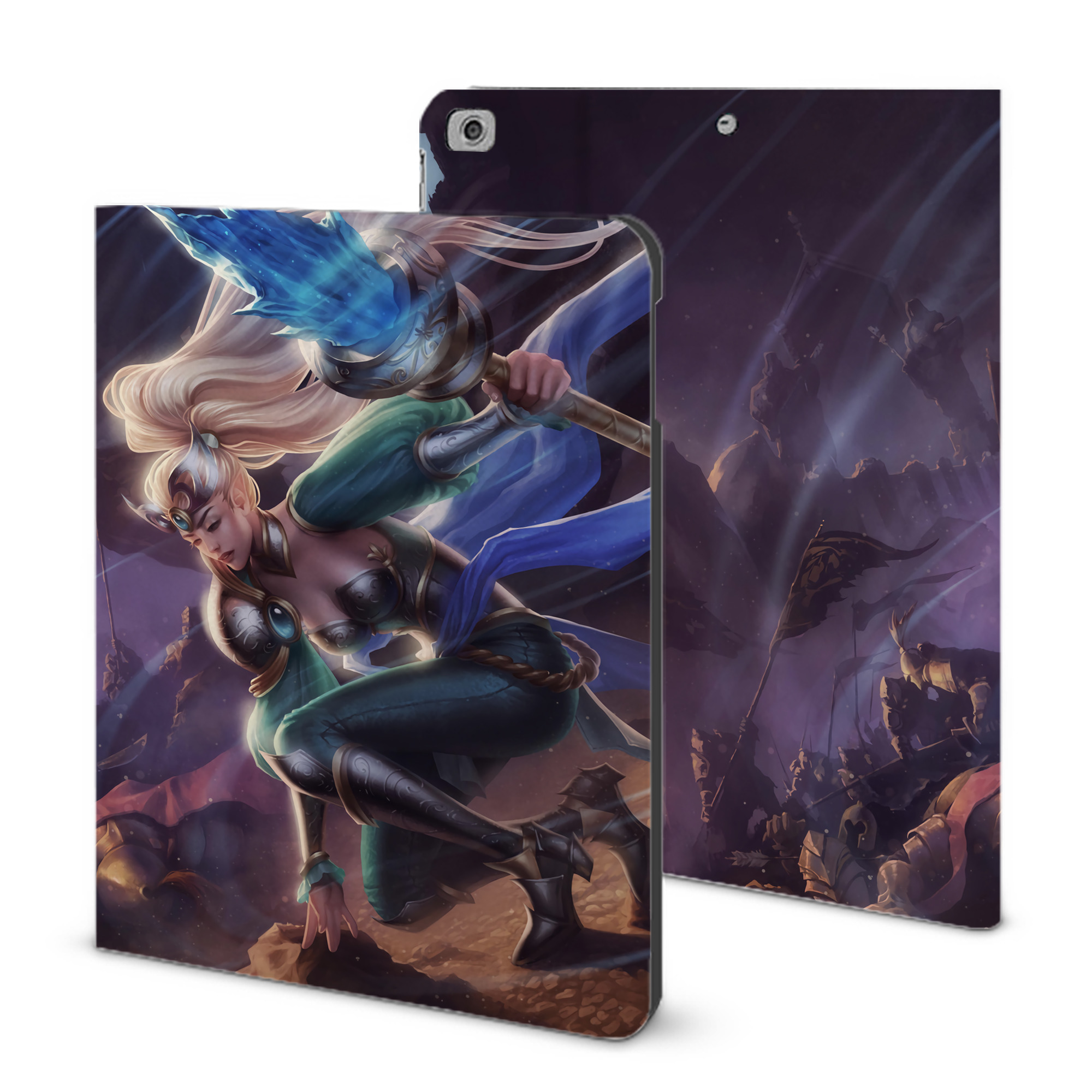 （画像用） リーグ・オブ・レジェンド League of Legends LOL IPad ケース ブック型 PUレザー TPU 耐衝撃 軽量 薄型 ペン収納なし 全面保護 IPad 各モデル対応